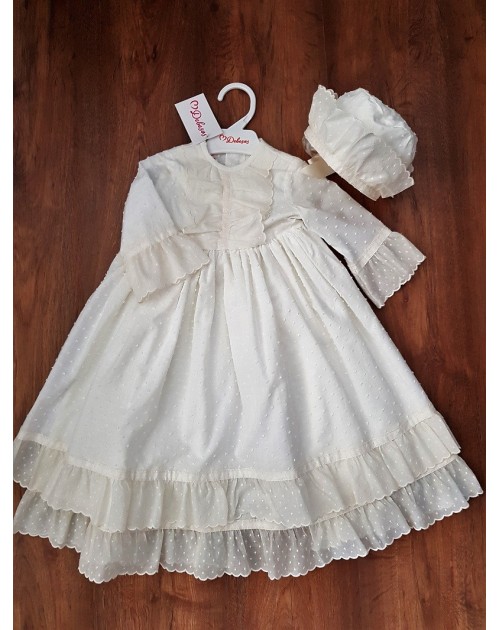 Batón plumetti volantito puntilla y vahinica c/capota