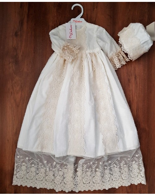 Batón plumetti doble punta encaje ancho c/capota